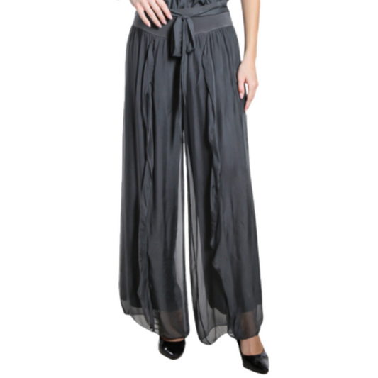 VERA MAY CHARCOAL ITALIAN SILK PANT 2989