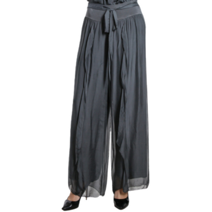 VERA MAY CHARCOAL ITALIAN SILK PANT 2989