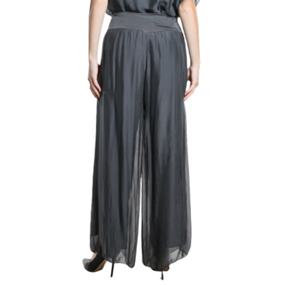 VERA MAY CHARCOAL ITALIAN SILK PANT 2989