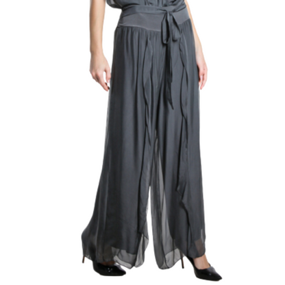 VERA MAY CHARCOAL ITALIAN SILK PANT 2989