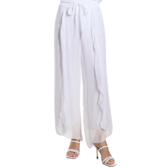 VERA MAY WHITE ITALIAN SILK PANT 2989