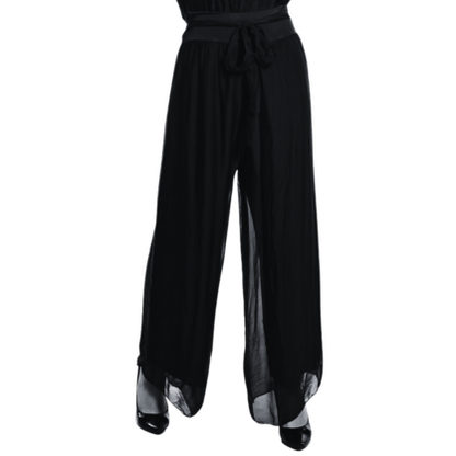VERA MAY BLACK ITALIAN SILK PANT 2989
