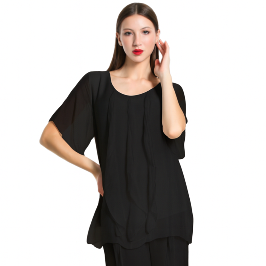 VERA MAY BLACK ITALIAN SILK PANT 2989