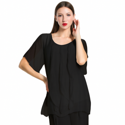 VERA MAY BLACK ITALIAN SILK PANT 2989