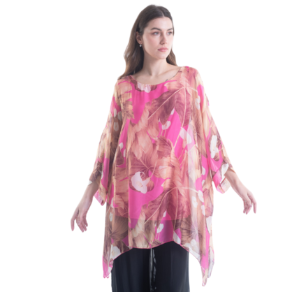 VERA MAY FUXIA ITALIAN SILK TOP 3171B