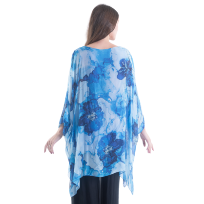 VERA MAY MAMARO BLUE ITALIAN SILK TOP 3171A