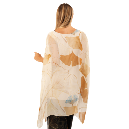 VERA MAY BEIGE ITALIAN SILK TOP 3666-1