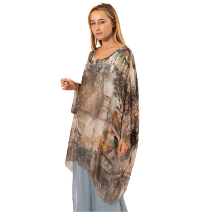 VERA MAY BEIGE ITALIAN SILK TOP 3666-2