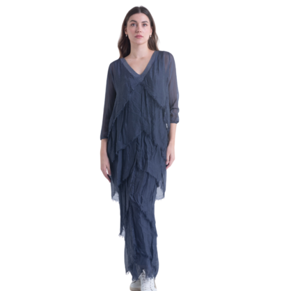 VERA MAY NAVY ITALIAN SILK DRESS 3922