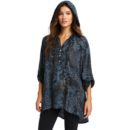 VERA MAY ITALIAN BLUE VISCOSE TOP 55690