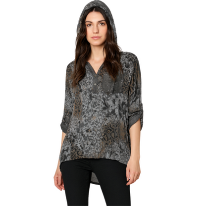 VERA MAY ITALIAN GREY VISCOSE TOP 55690
