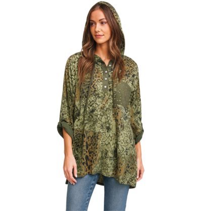 VERA MAY ITALIAN MILITARE VISCOSE TOP 55690