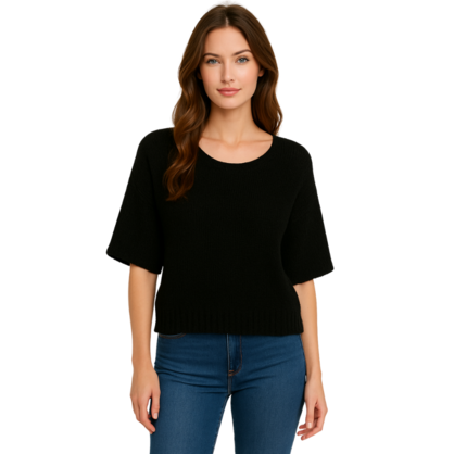 VERA MAY ITALIAN BLACK VISCOSE TOP 586