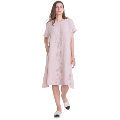 VERA MAY ITALIAN LINEN ROSA DRESS 6002