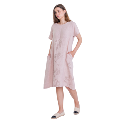 VERA MAY ITALIAN LINEN ROSA DRESS 6002
