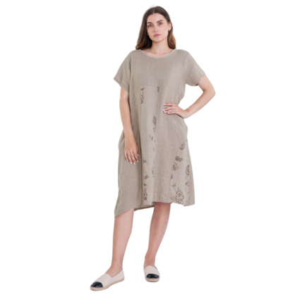 VERA MAY ITALIAN LINEN SAFARI DRESS 6002
