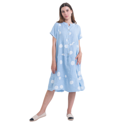 6006 CELESTE ITALIAN LINEN DRESS