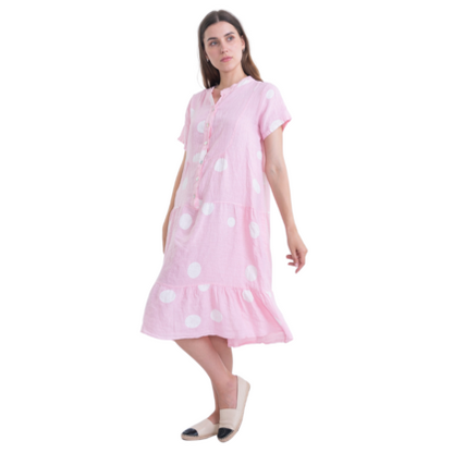6006 PINK ITALIAN LINEN DRESS