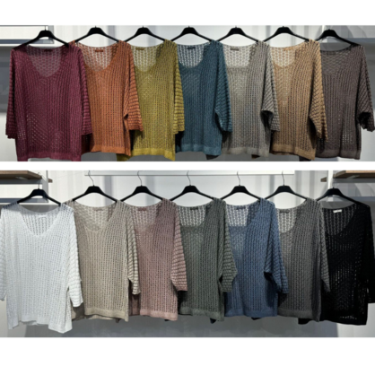 6018 BLACK ITALIAN LINEN TOP