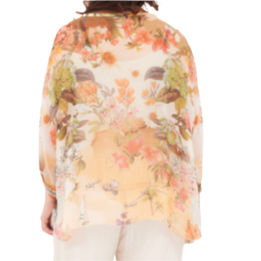 VERA MAY BEIGE ITALIAN SILK TOP 60233