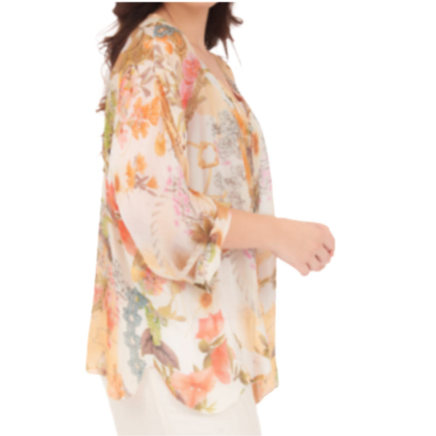 VERA MAY BEIGE ITALIAN SILK TOP 60233
