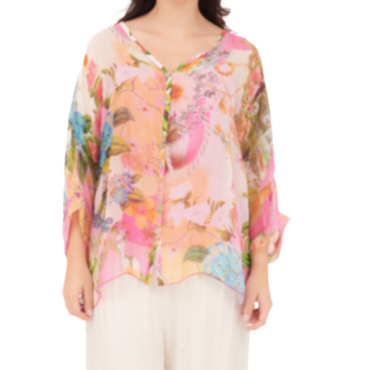 VERA MAY FUXIA ITALIAN SILK TOP 60233
