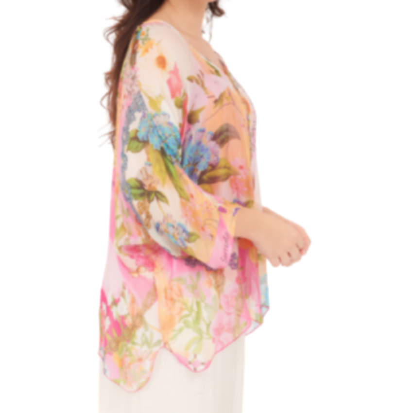 VERA MAY FUXIA ITALIAN SILK TOP 60233