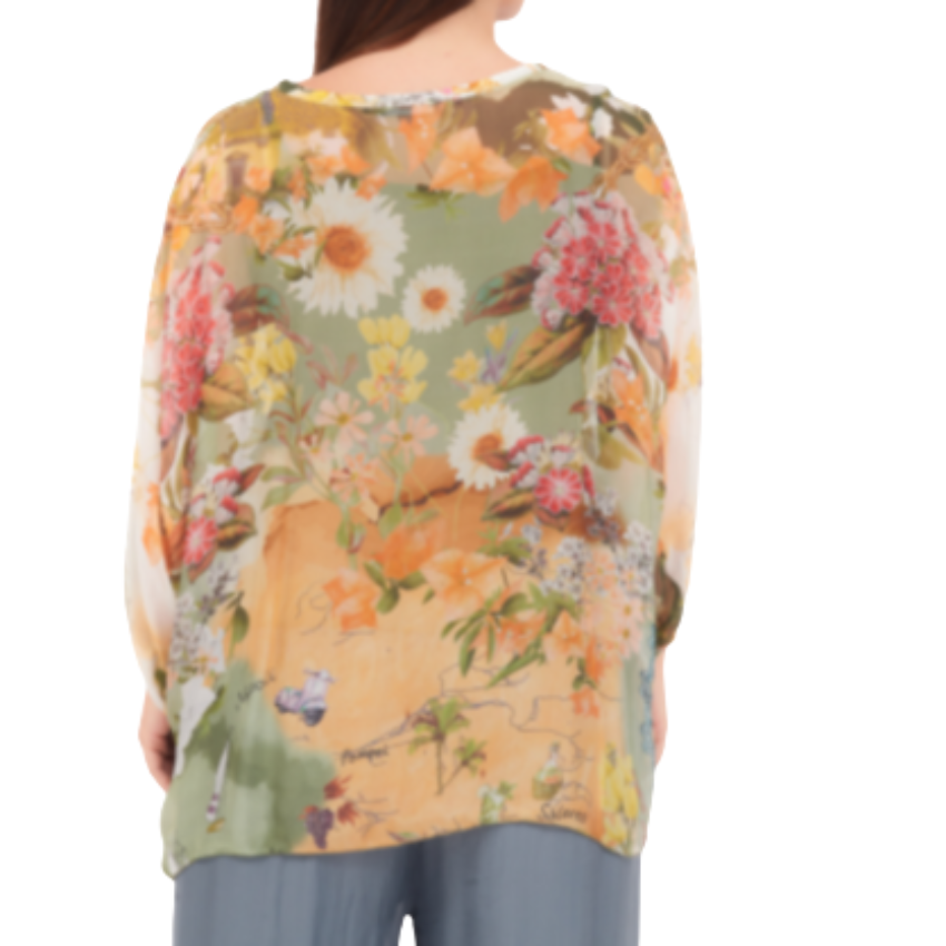 VERA MAY MILITARE ITALIAN SILK TOP 60233