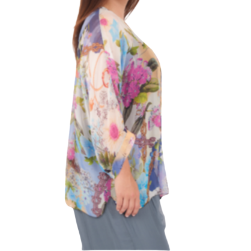 VERA MAY NAVY ITALIAN SILK TOP 60233