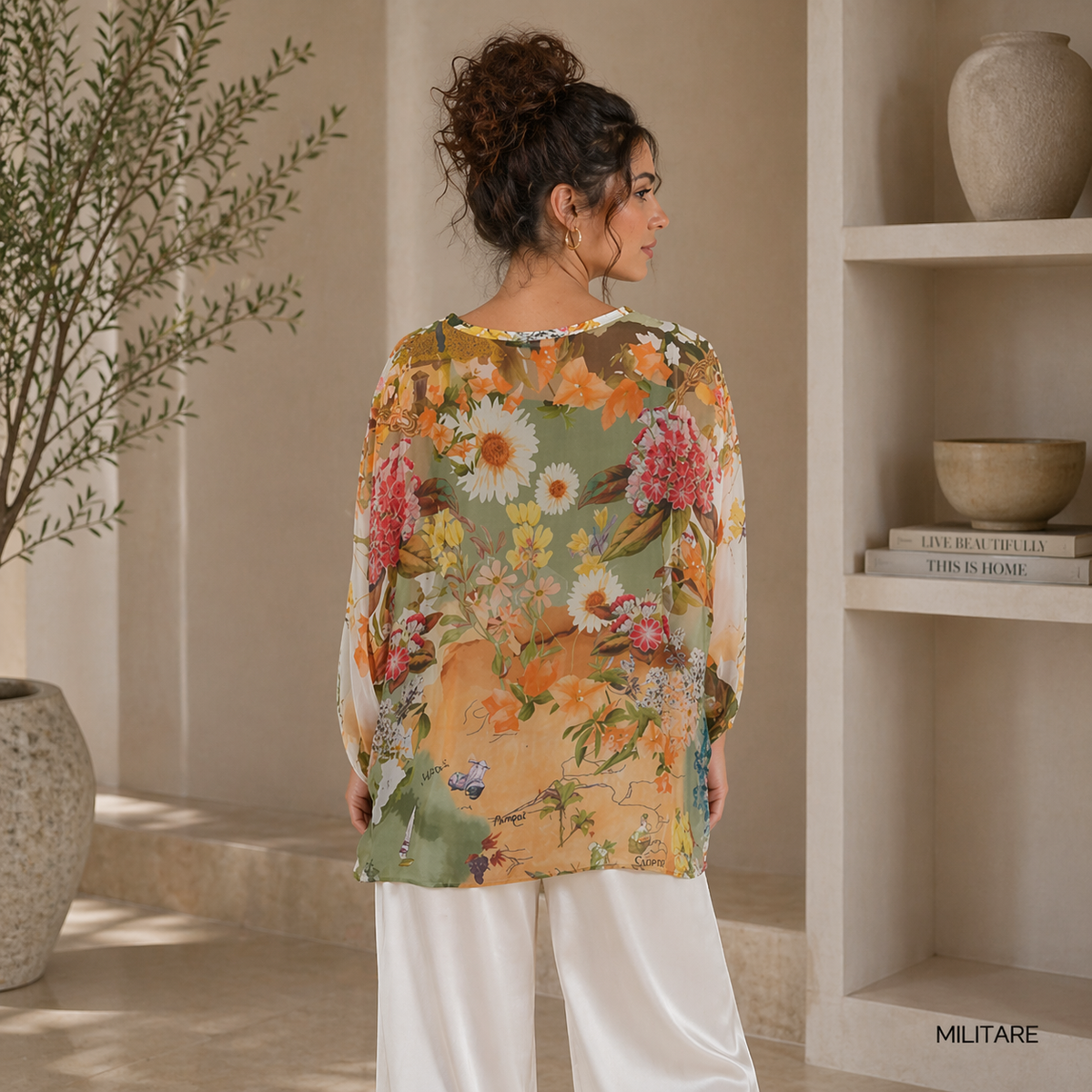 VERA MAY MILITARE ITALIAN SILK TOP 60233