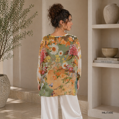 VERA MAY MILITARE ITALIAN SILK TOP 60233