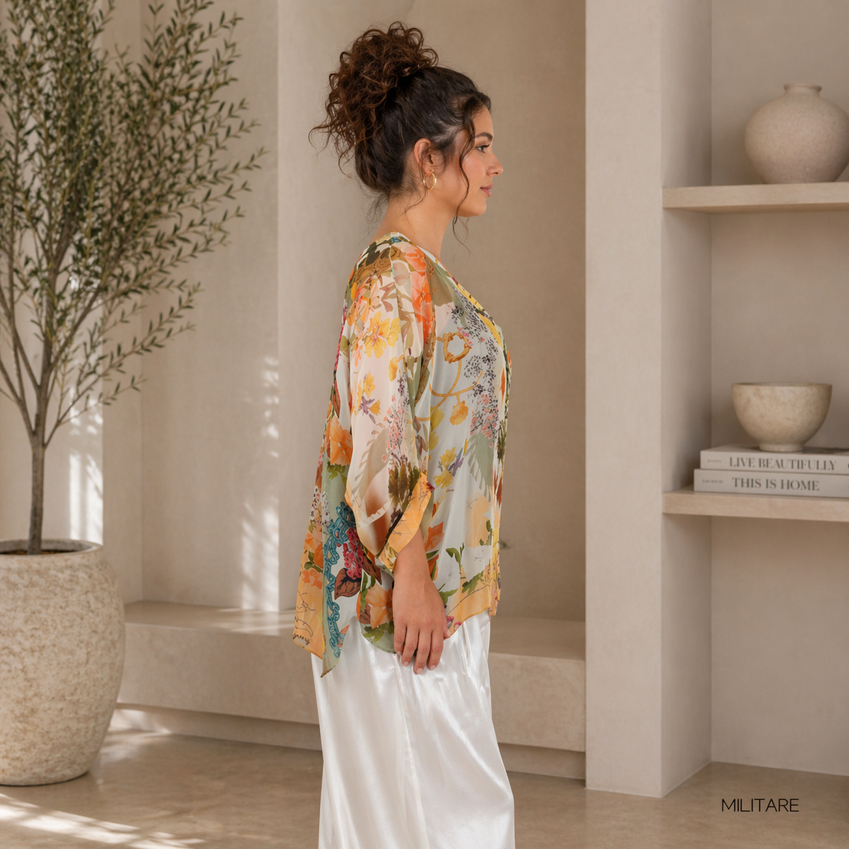 VERA MAY MILITARE ITALIAN SILK TOP 60233