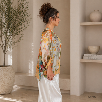 VERA MAY MILITARE ITALIAN SILK TOP 60233