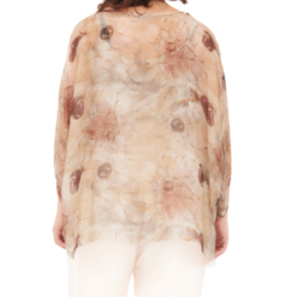 60234 Beige Vera May Italian Silk Top