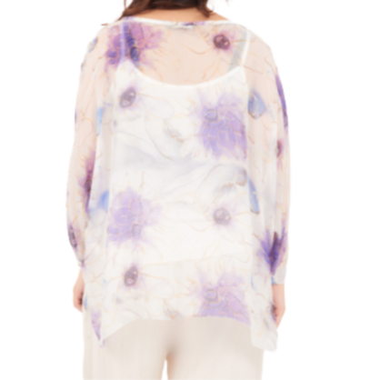 60234 Bianco Vera May Italian Silk Top