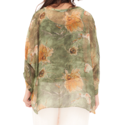 60234 Khaki Vera May Italian Silk Top
