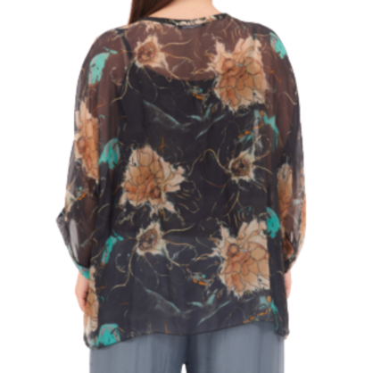 60234 Nero Vera May Italian Silk Top