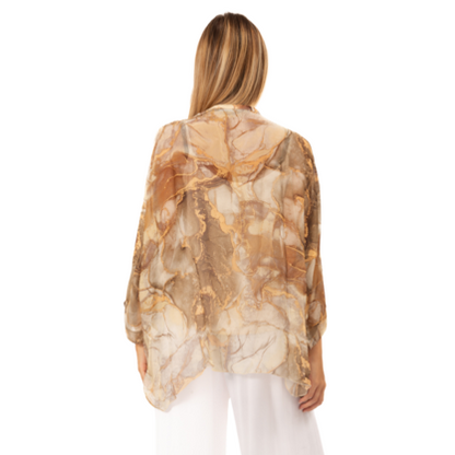 VERA MAY BEIGE ITALIAN SILK TOP 60231