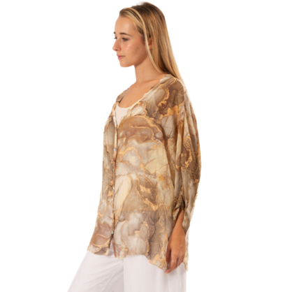 VERA MAY BEIGE ITALIAN SILK TOP 60231