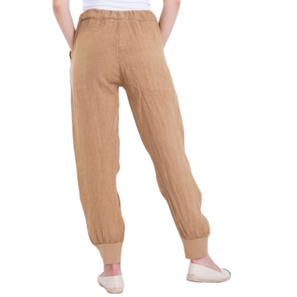 Vera May Italian Linen Camel Pant 6026