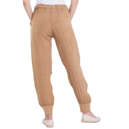 Vera May Italian Linen Camel Pant 6026