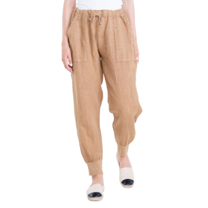 Vera May Italian Linen Camel Pant 6026