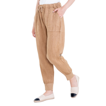 Vera May Italian Linen Camel Pant 6026