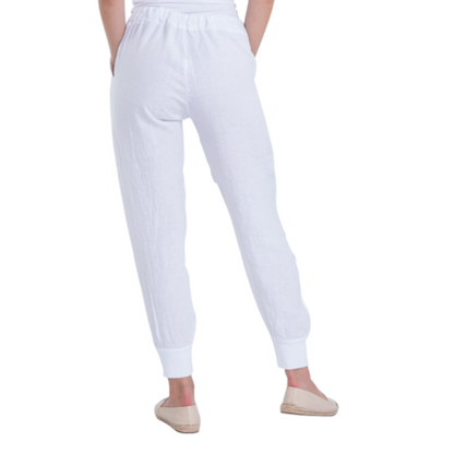 Vera May Italian Linen White Pant 6026