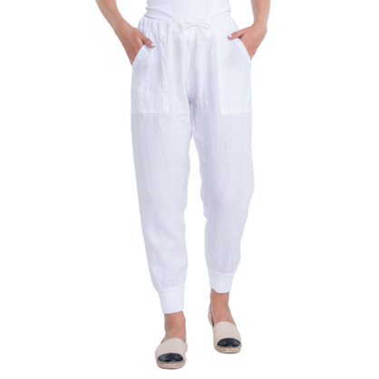 Vera May Italian Linen White Pant 6026