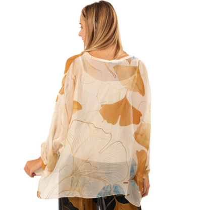 VERA MAY BEIGE ITALIAN SILK TOP 60232