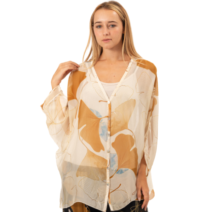 VERA MAY BEIGE ITALIAN SILK TOP 60232