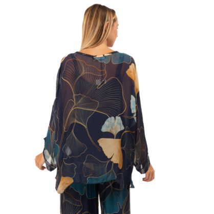 VERA MAY BLUE ITALIAN SILK TOP 60232
