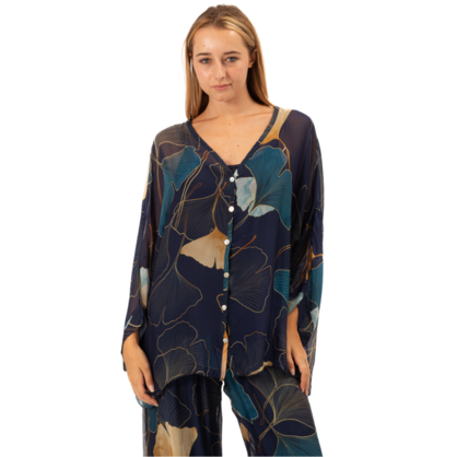 VERA MAY BLUE ITALIAN SILK TOP 60232