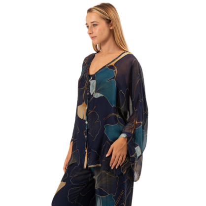 VERA MAY BLUE ITALIAN SILK TOP 60232